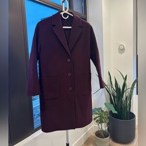 Talbots Wool Burgundy Women's Coat Petite
